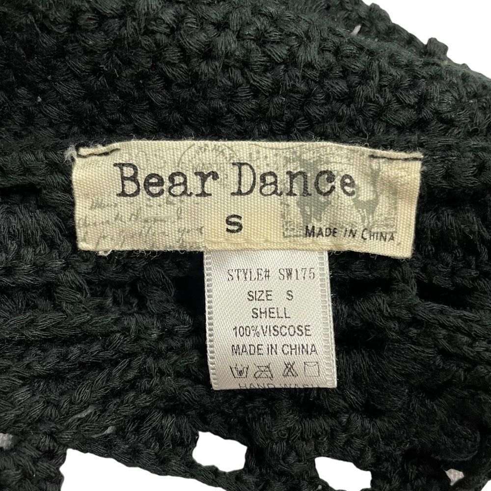 Bear Dance Black Beaded Crochet Bralette Top Small - Picture 8 of 9